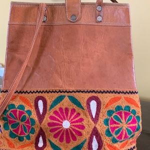 Leather hand bag